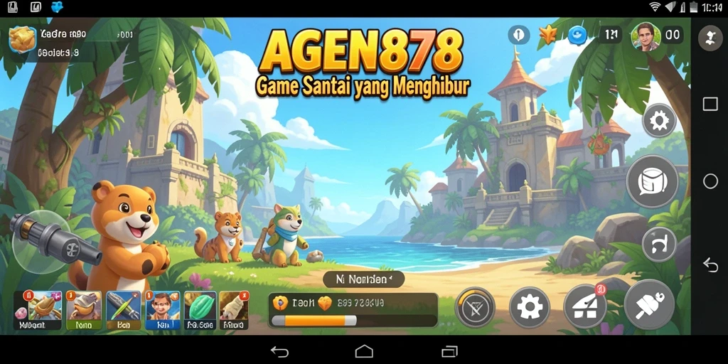 Tampilan gameplay AGEN878 yang ceria dan menghibur.