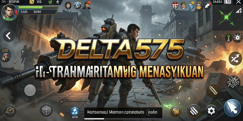 Screenshot gameplay DELTA575 yang menunjukkan strategi pertempuran yang epik.