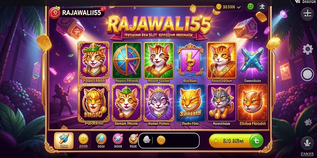 Tangkapan layar menunjukkan gameplay seru dalam permainan slot RAJAWALI55.