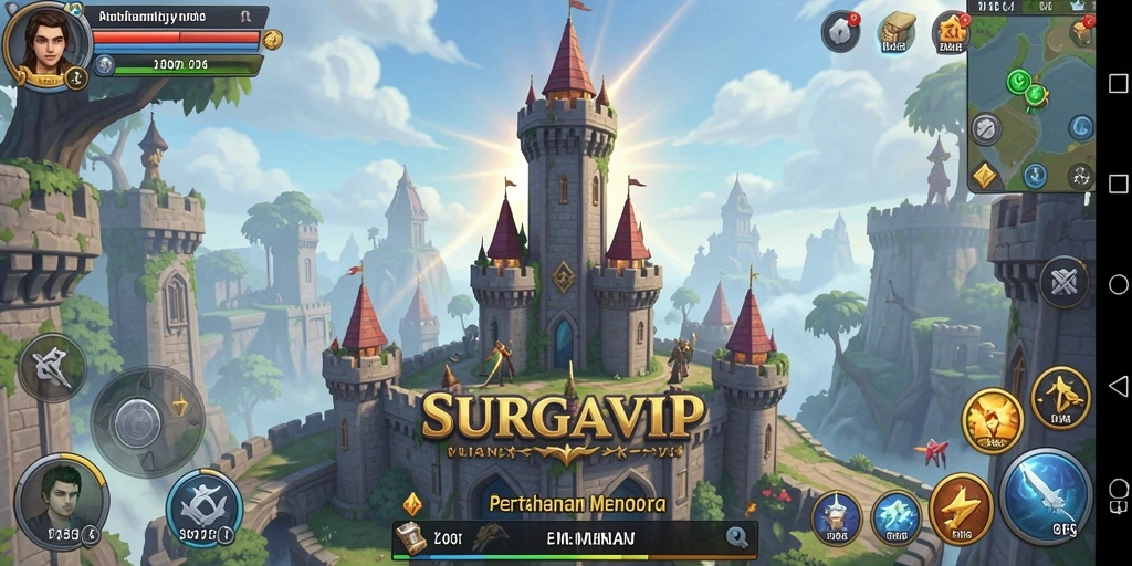 Tampilan gameplay intens dalam SURGAVIP yang menarik.